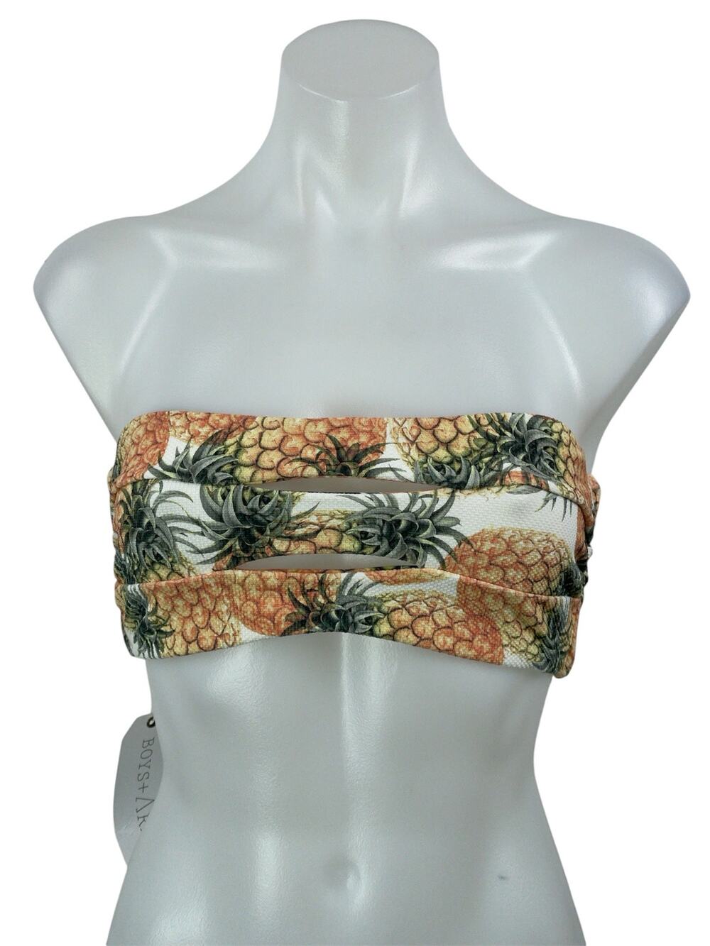NEW Boys + Arrows Multicolor Sleeveless Strapless Bandeau Swimwear Bikini Top L